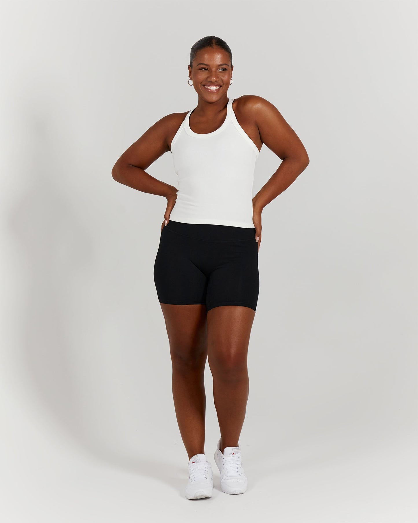AMPLIFY RIBBED TANK TOP - OFF WHITE
