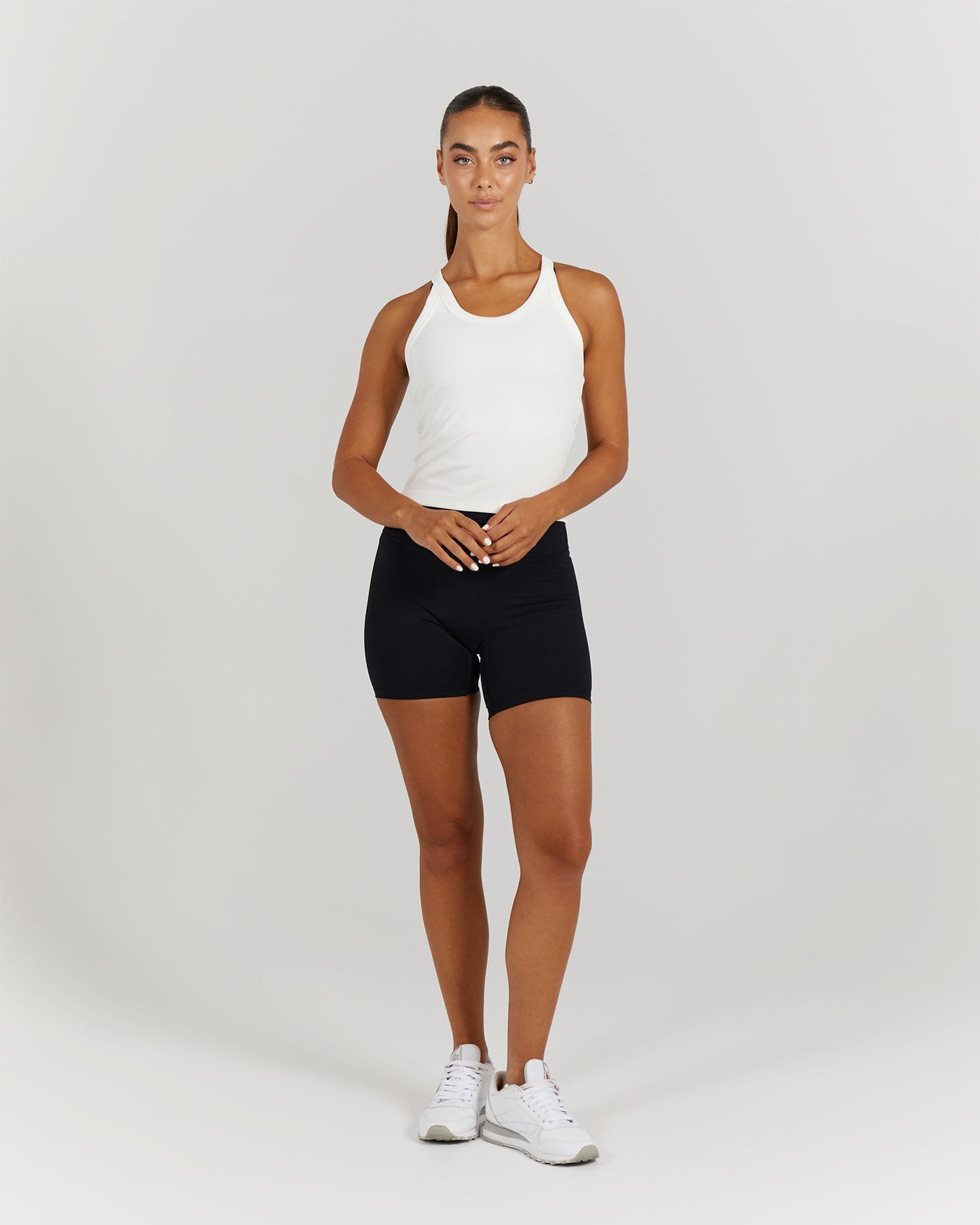 AMPLIFY RIBBED TANK TOP - OFF WHITE