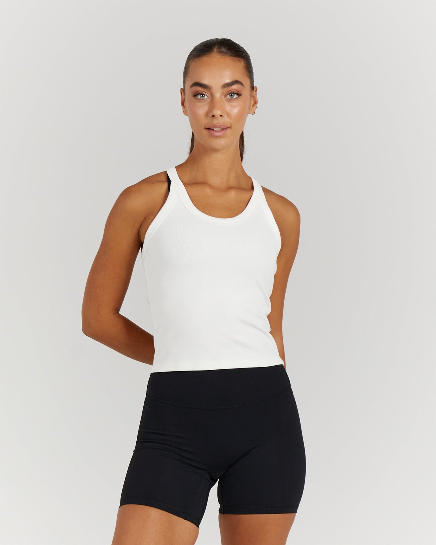 AMPLIFY RIBBED TANK TOP - OFF WHITE