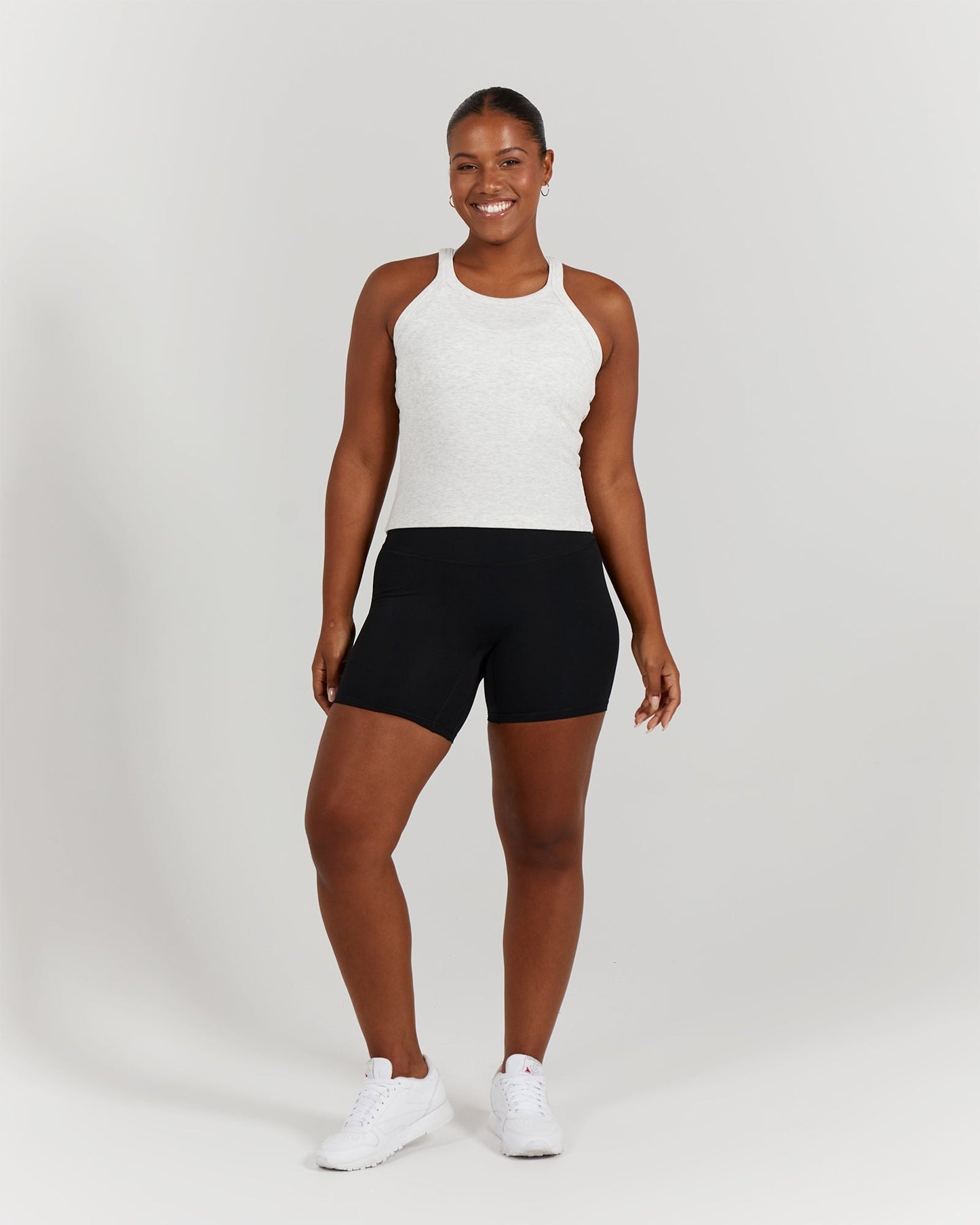 AGILITY RIBBED TANK TOP - SNOW GREY