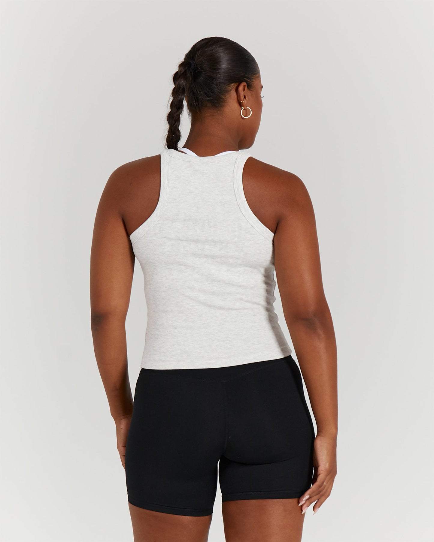AGILITY RIBBED TANK TOP - SNOW GREY