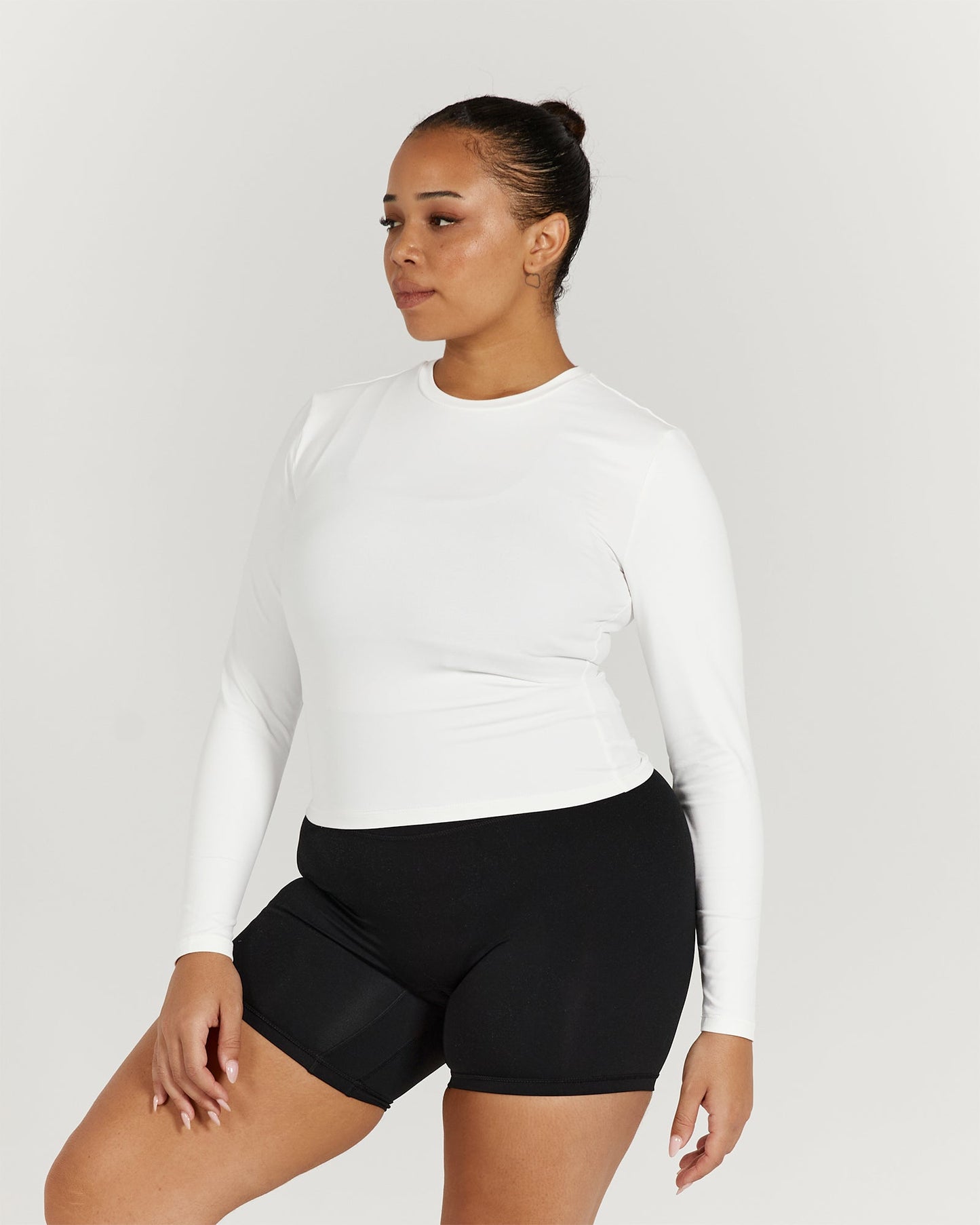 ATHLEISURE LONG SLEEVE TOP - OFF WHITE