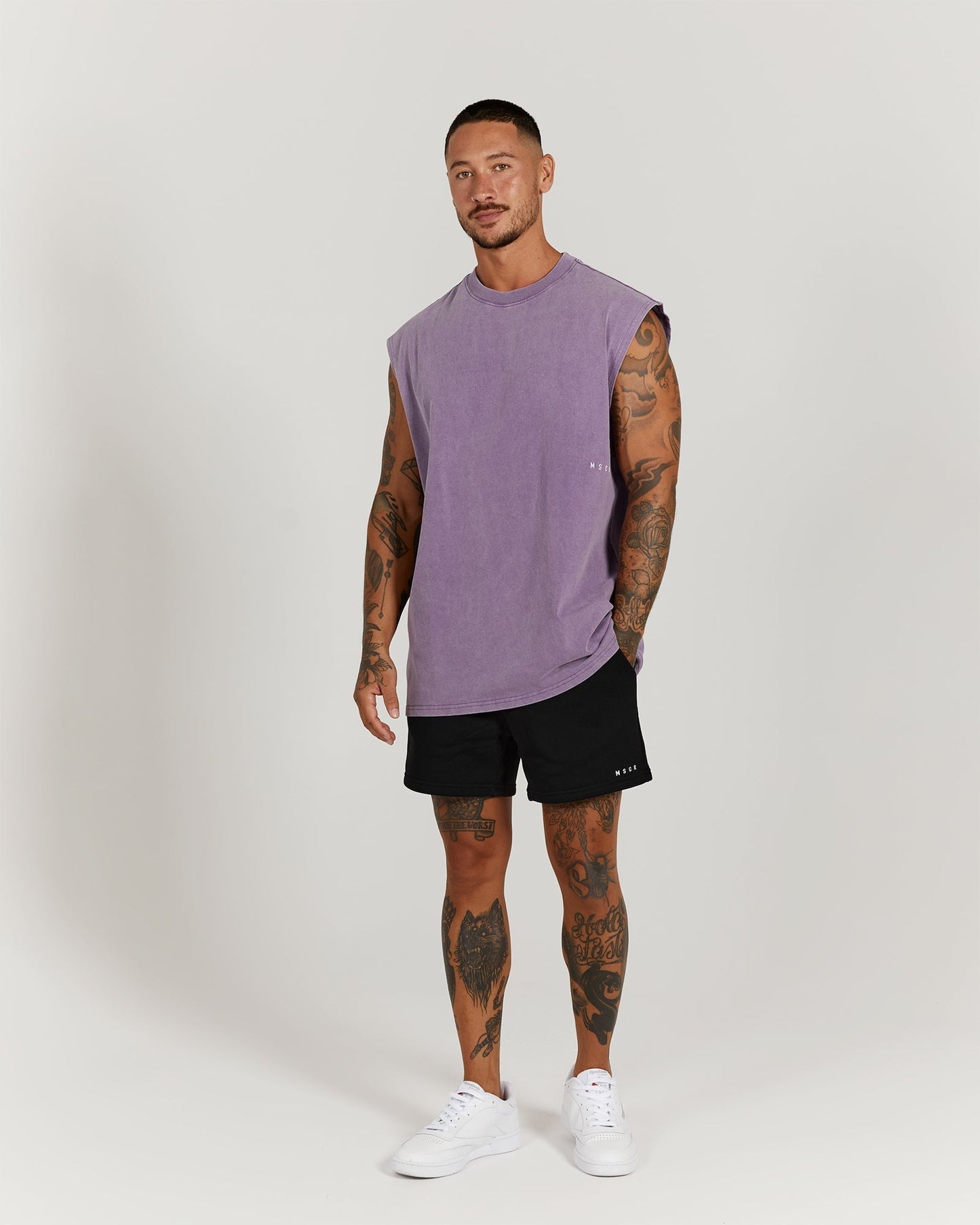MEN'S OVERSIZED TANK - WASHED LILAC