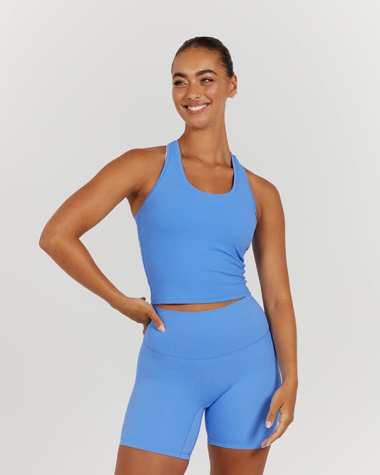LUXE MIDRIFF TANK - AERIAL BLUE