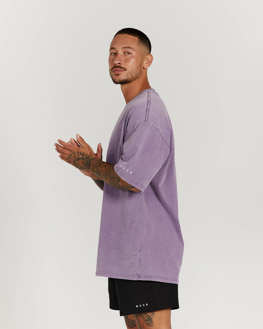 MEN'S OVERSIZED TEE - WASHED LILAC