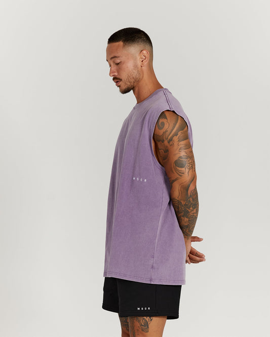 MEN'S OVERSIZED TANK - WASHED LILAC